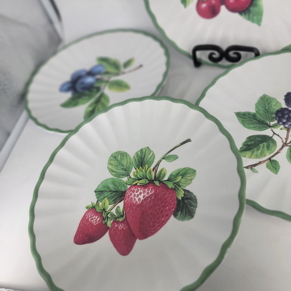 The‎ Farmhouse by Rachel Ashwell Set of 8 Melamine 8" Scalloped Salad Plates NEW - Picture 4 of 10